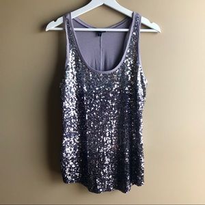 Express Sequin Ombré Purple Tank Top Size Medium